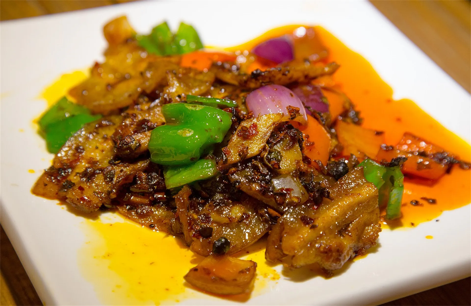 Double Cook Pork at Asian Taste, Chinese Restaurant in Rincon
